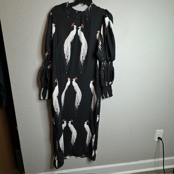 The Lulo Project Made To Lounge Dress Makeda Tunic Black Peacock Size X-Small - Picture 6 of 15